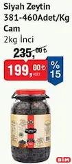 İNCİ SİYAH ZEYTİN 381-460 ADET/KG CAM 2 KG